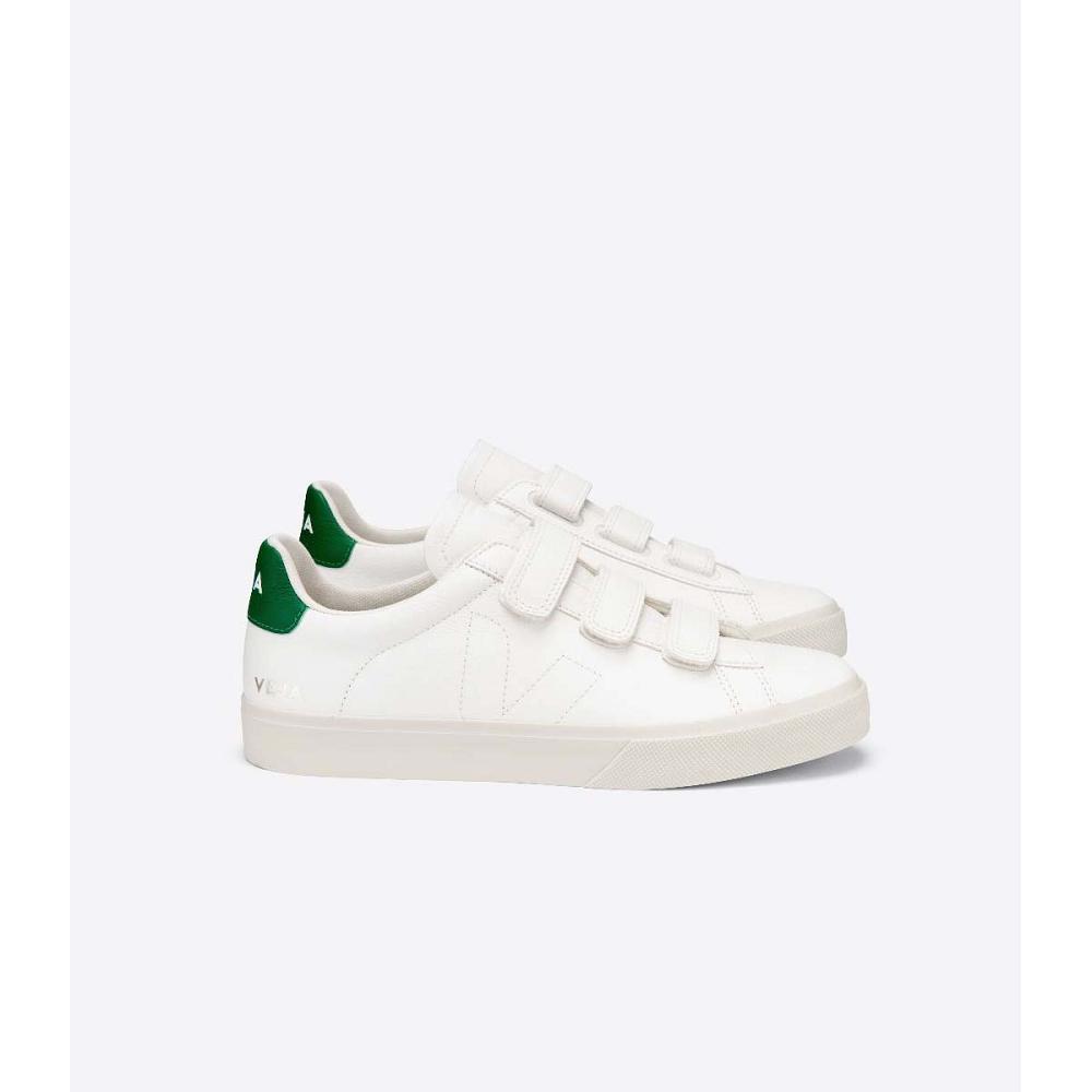 Veja RECIFE CHROMEFREE Men\'s Shoes White/Green | CA 199CTV